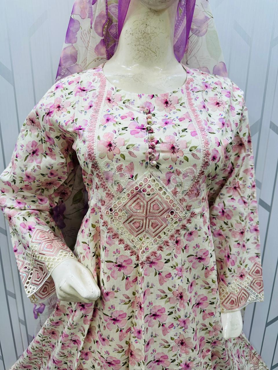 Contraya Floral Bloom 3-Piece Dress Contraya Floral Bloom 3-Piece Dress