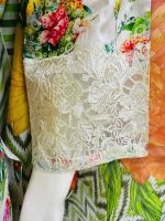 Contraya Printed with Lace Embroidery