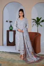 cambric 3piece embroided suit