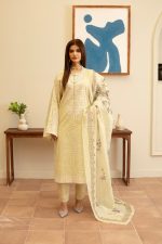 Cambric Embroidered 3-Piece Suit