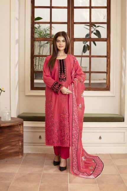 Cambric Embroidered 3-Piece