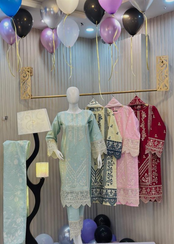 Luxury Embroidered Khaddar 3-Piece