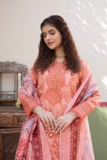 Coral Embroidered Cambric 3-Piece