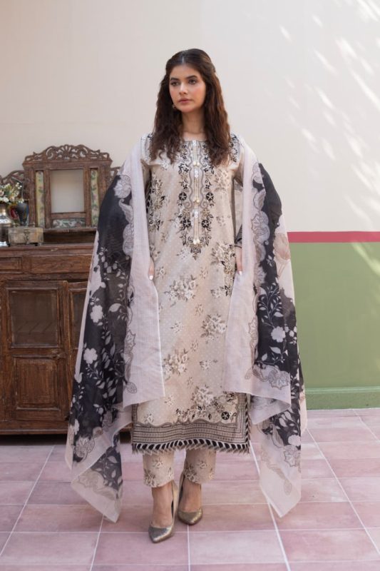 Beige Bloom Cambric 3-Piece