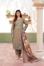 Cambric 3-Piece Suit Beige Embroidered