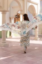 Off-White Floral Cambric Cotton 3-Piece Embroidered Suit