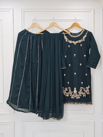 Silk Dress with Handmade Kora Dabka