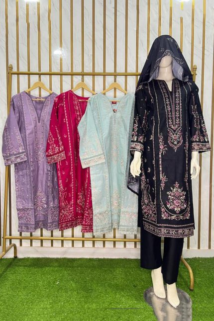Luxury Embroidered Khaddar 3 Piece