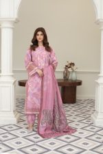 Rose Bloom Embroidered Winter Cambric