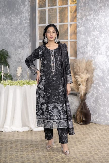 Cambric Cotton 3-Piece Winter Suit