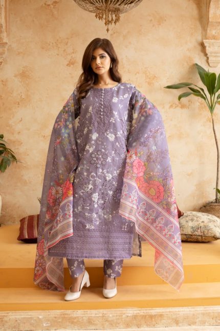 Winter Cotraya 3-Piece Embroidered Dress