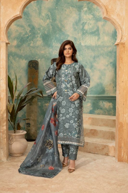 Luxury Cotraya 3-Piece Embroidered Dress