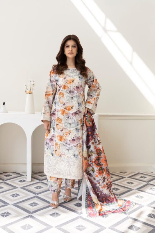 Floral Mist Cambric Cotton 3-Piece