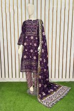 Khaddar 3Piece Suit Purple