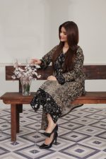 black and beige cambric embroidered 3-piece suit