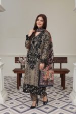 black and beige cambric embroidered 3-piece suit