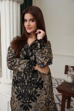 black and beige cambric embroidered 3-piece suit