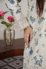 Cambric Embroidered Suit with Floral Print
