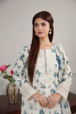 Cambric Embroidered Suit with Floral Print