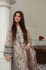 Classic Beige Cambric Embroidered Suit