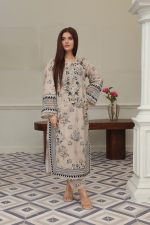 Classic Beige Cambric Embroidered Suit