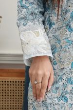 Sky Blue Cambric Embroidered Suit 3 Piece